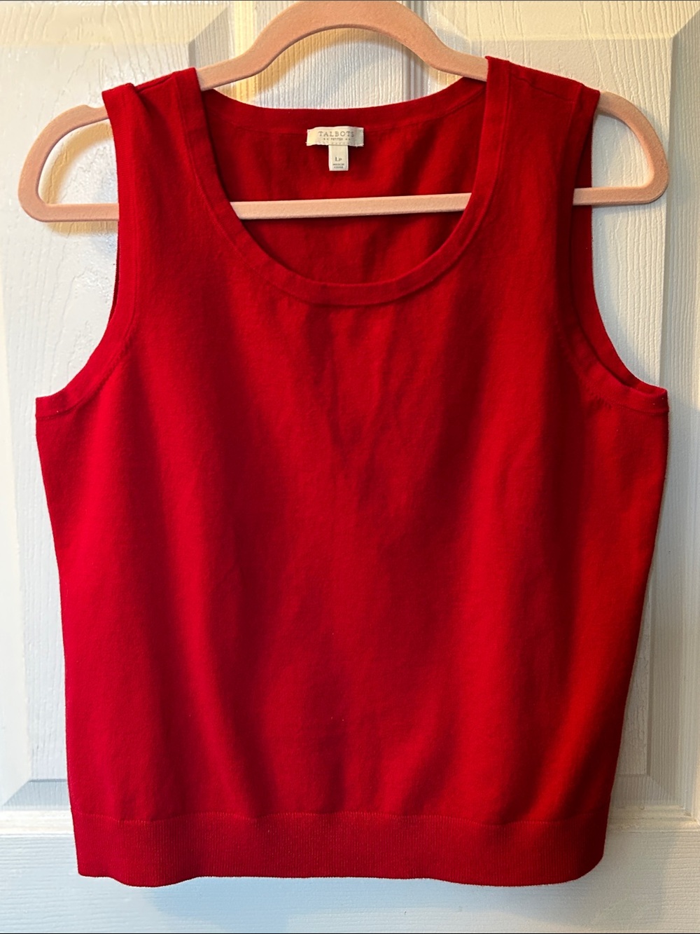 Talbots Bright Red Sleeveless Knit Tank size large petite